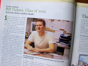 Bill Tickner during his student days when he was Student Government Association president in 2002-03. 